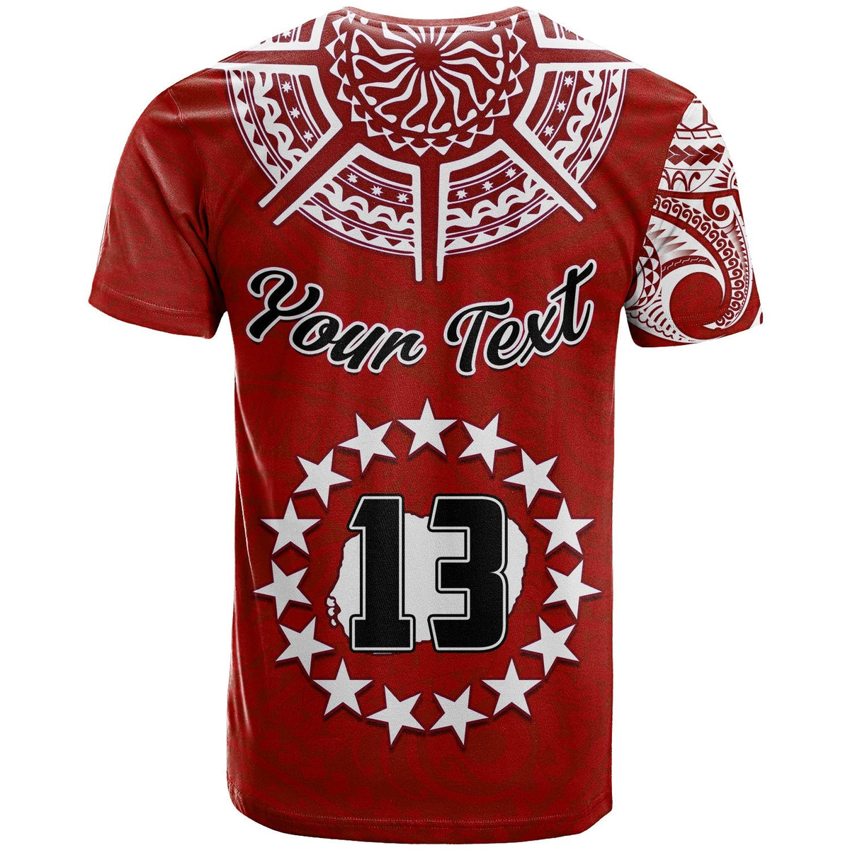 Custom Rarotonga Cook Islands T Shirt Turtle and Map Style Red LT13 - Wonder Print Shop