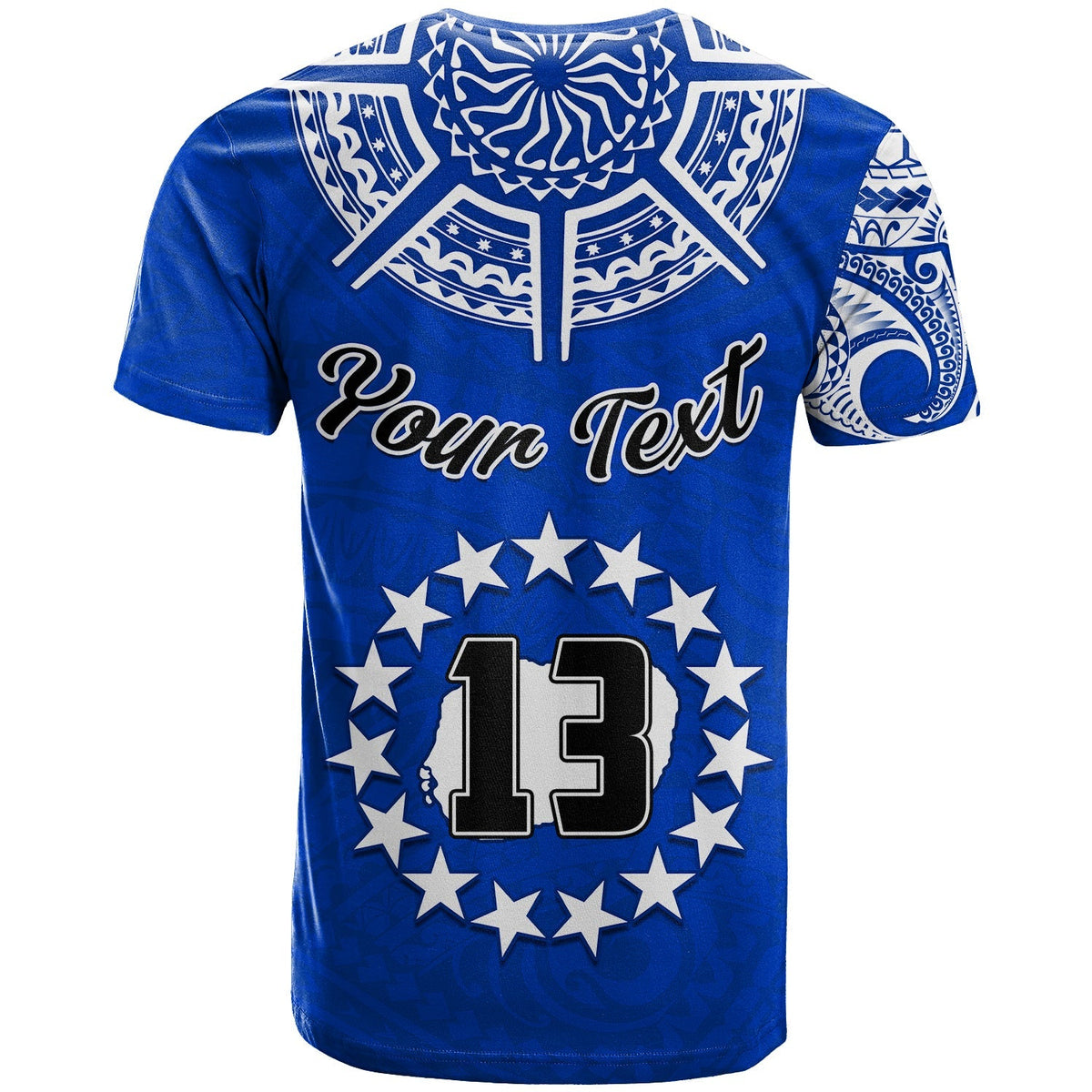 Custom Rarotonga Cook Islands T Shirt Turtle and Map Style Blue LT13 - Wonder Print Shop