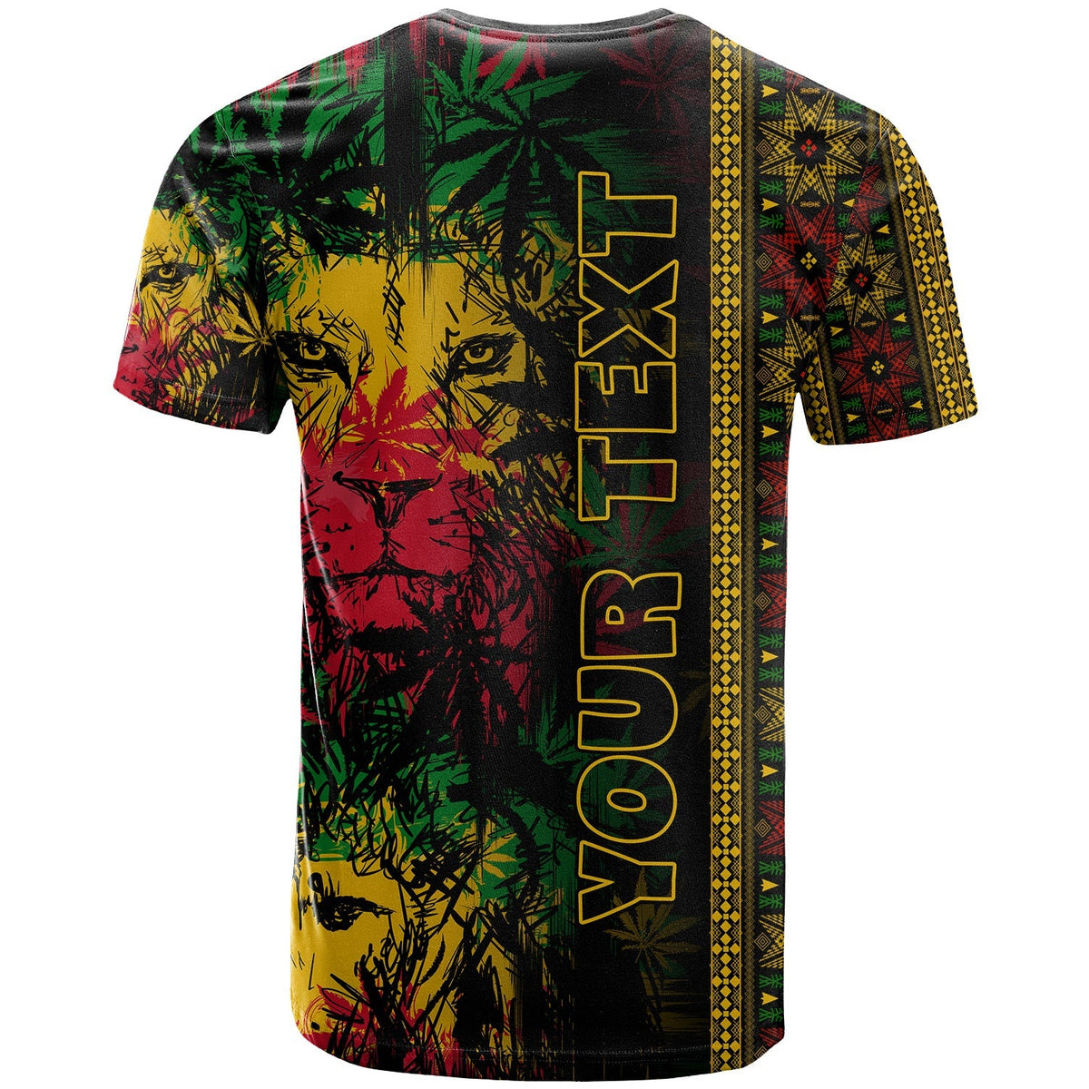 Custom Ethiopia Lion Reggae T Shirt Ethiopian Cross LT13 - Wonder Print Shop