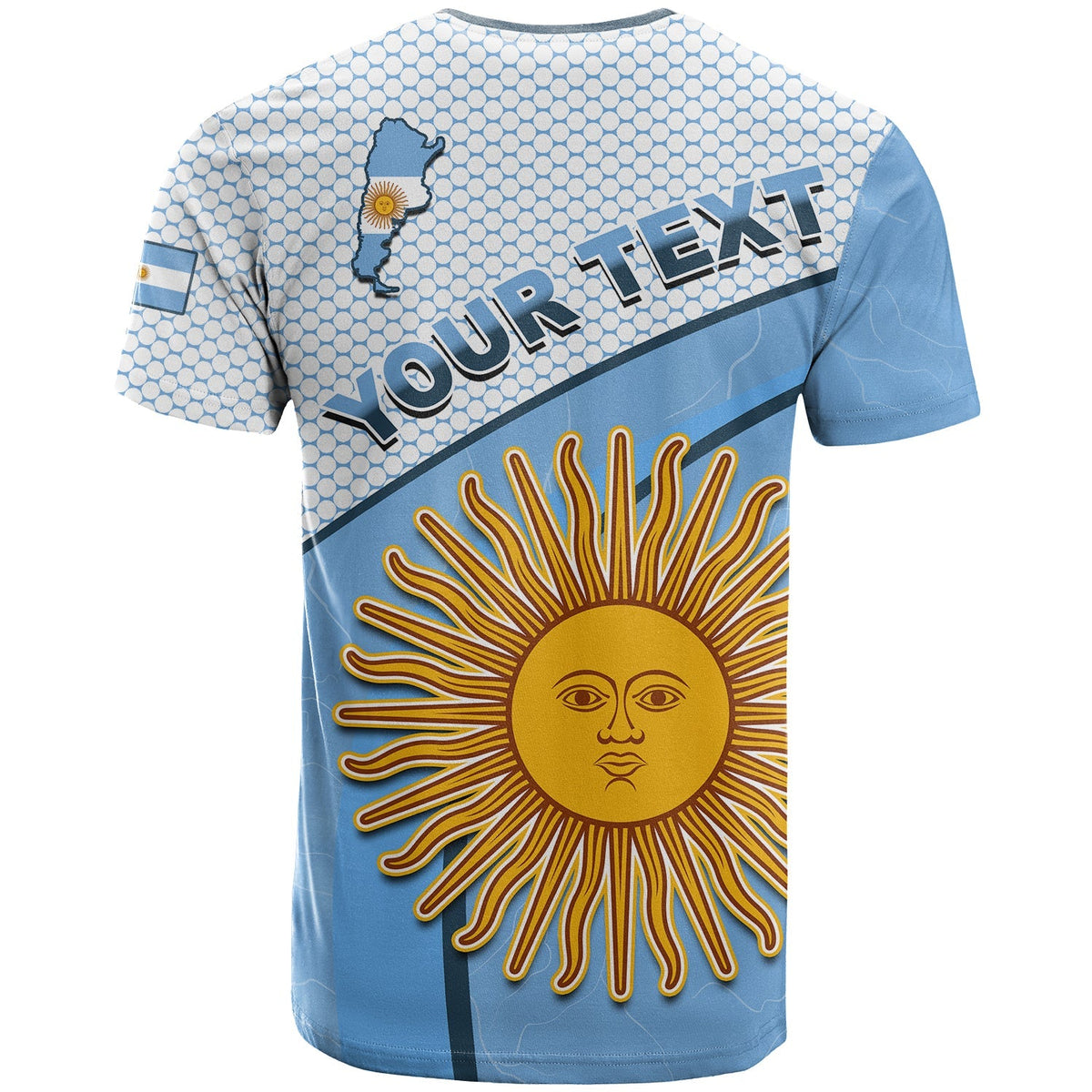 Custom Argentina T Shirt Football 2022 Champions Blue Sky May Sun LT13 - Wonder Print Shop