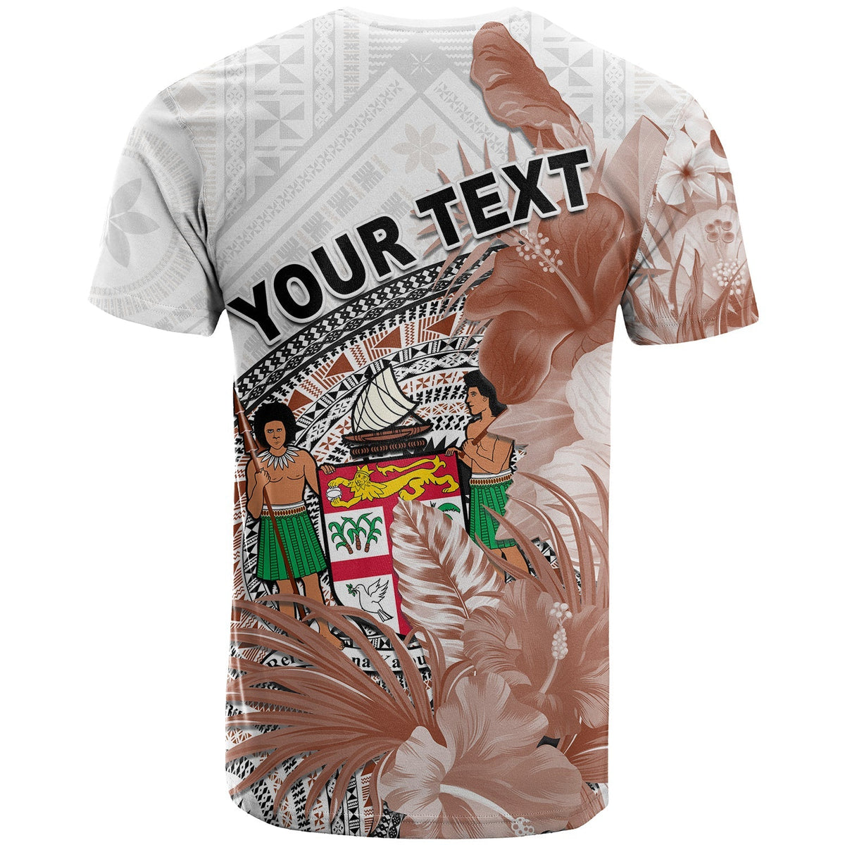 Custom Fiji Tapa T Shirt White Fijian Masi Be Loved Hibiscus LT13 - Wonder Print Shop