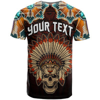 Custom The First Americans T Shirt Indian Headdress With Skull LT13 - Wonder Print Shop