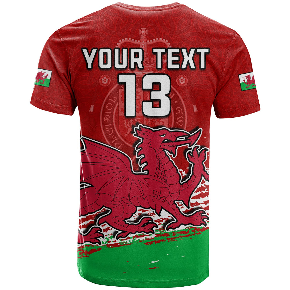 Custom Wales Football T Shirt Come On CYMRU The Red Wall Champions World Cup LT13 - Wonder Print Shop