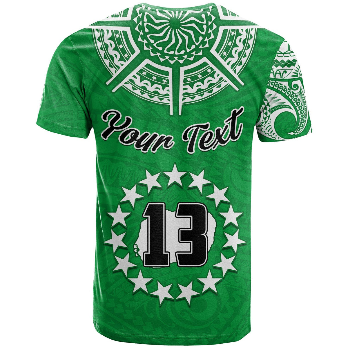 Custom Rarotonga Cook Islands T Shirt Turtle and Map Style Green LT13 - Wonder Print Shop