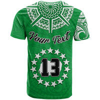 Custom Rarotonga Cook Islands T Shirt Turtle and Map Style Green LT13 - Wonder Print Shop