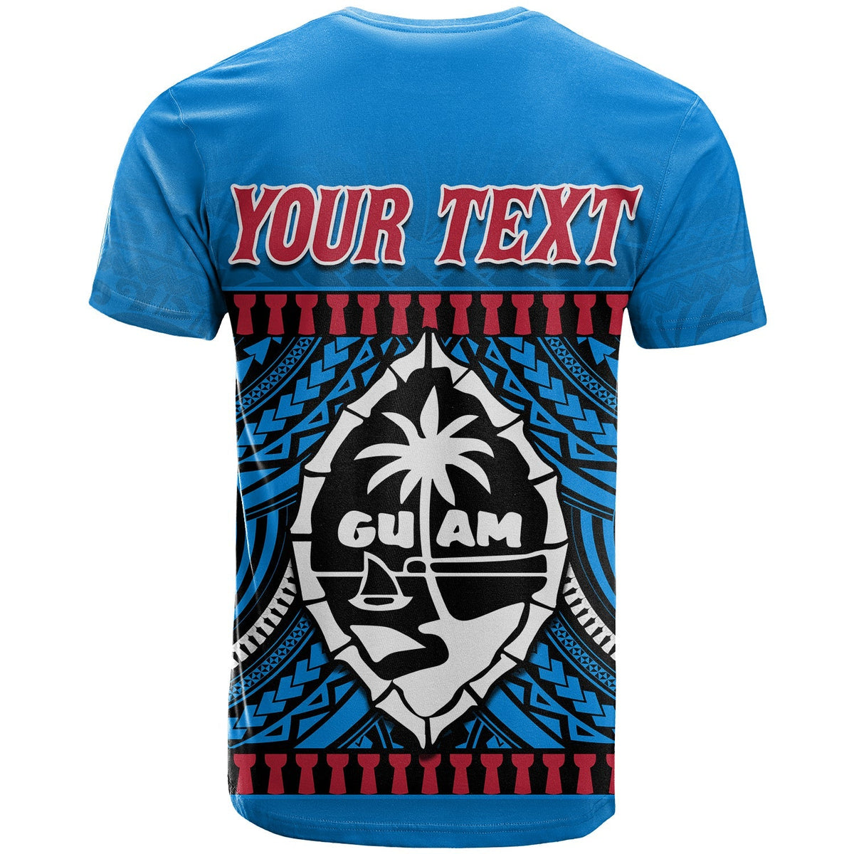 Custom Guam Chamorro T Shirt Latte Stone Blue Polynesian Haligi LT13 - Wonder Print Shop