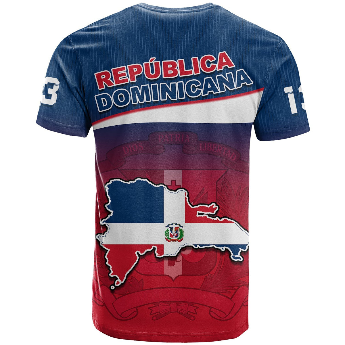 Custom Dominican Republic T Shirt Dominicana Style Sporty LT13 - Wonder Print Shop
