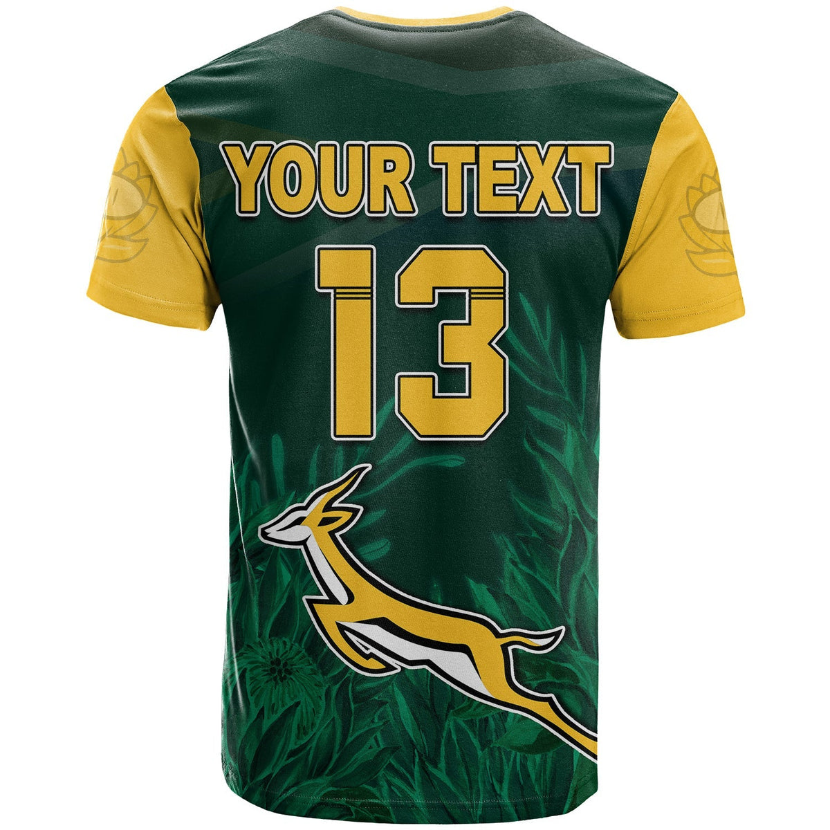 Custom South Africa Rugby T Shirt Springboks King Protea Go Bokke LT13 - Wonder Print Shop