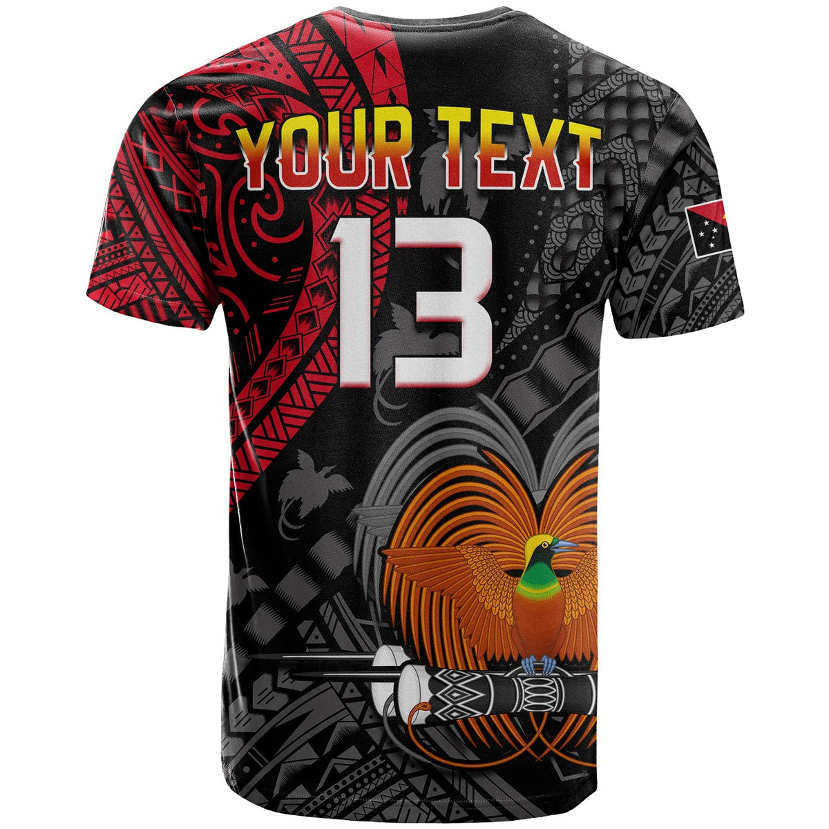 Custom Text and Number Papua New Guinea T Shirt Raggiana Birds Of Paradise Happy 47th Independence Day LT13 - Wonder Print Shop