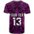 Custom Text and Number New Zealand Silver Fern Rugby T Shirt All Black Purple NZ Maori Pattern LT13 - Wonder Print Shop