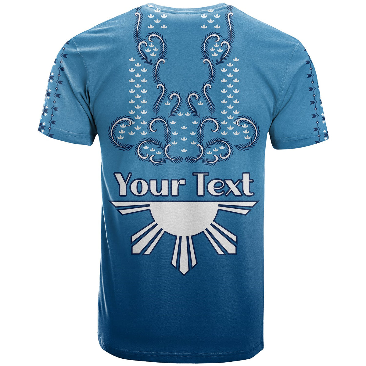 Custom Philippines T Shirt Sun Filipino Blue Barong LT13 - Wonder Print Shop