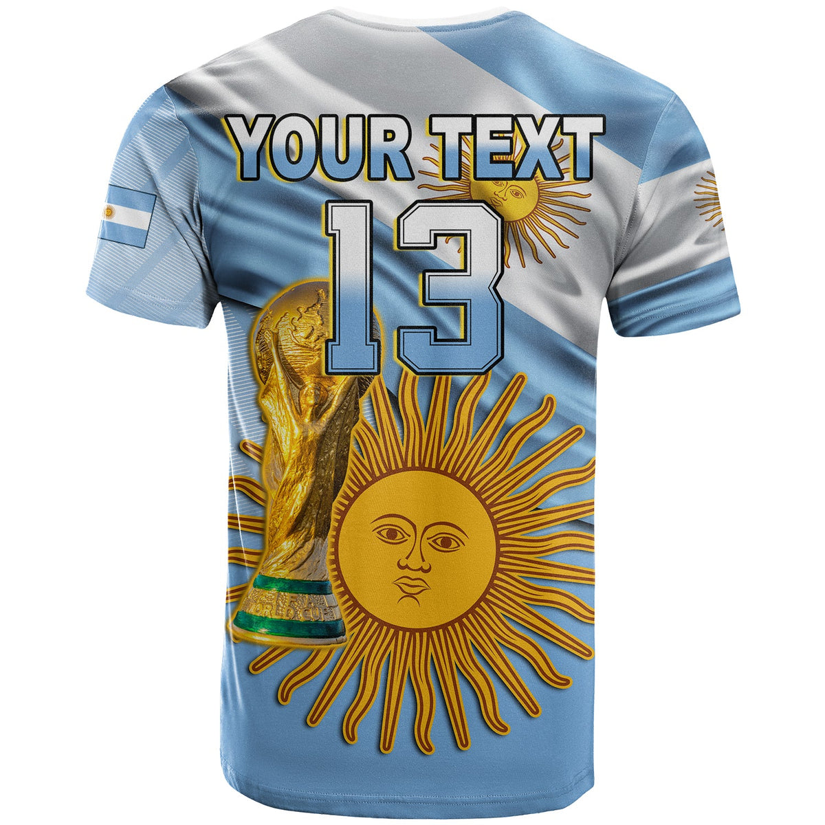 Custom Football T Shirt Vamos La Albiceleste Champions World Cup Vibe Flag LT13 - Wonder Print Shop