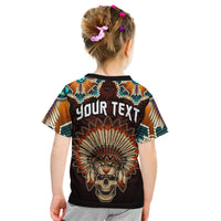 Custom The First Americans T Shirt Indian Headdress With Skull LT13 - Wonder Print Shop