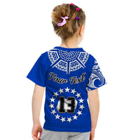 Custom Rarotonga Cook Islands T Shirt Turtle and Map Style Blue LT13 - Wonder Print Shop