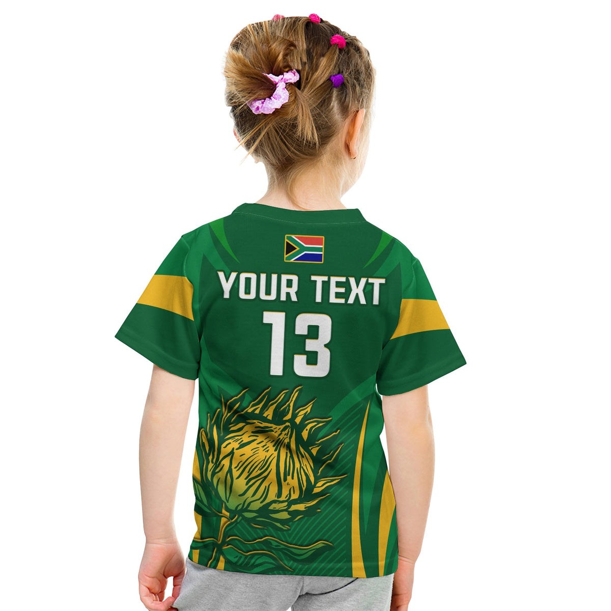 (Custom Text and Number) South Africa Cricket T Shirt KID Proteas Champion LT13 - Wonder Print Shop