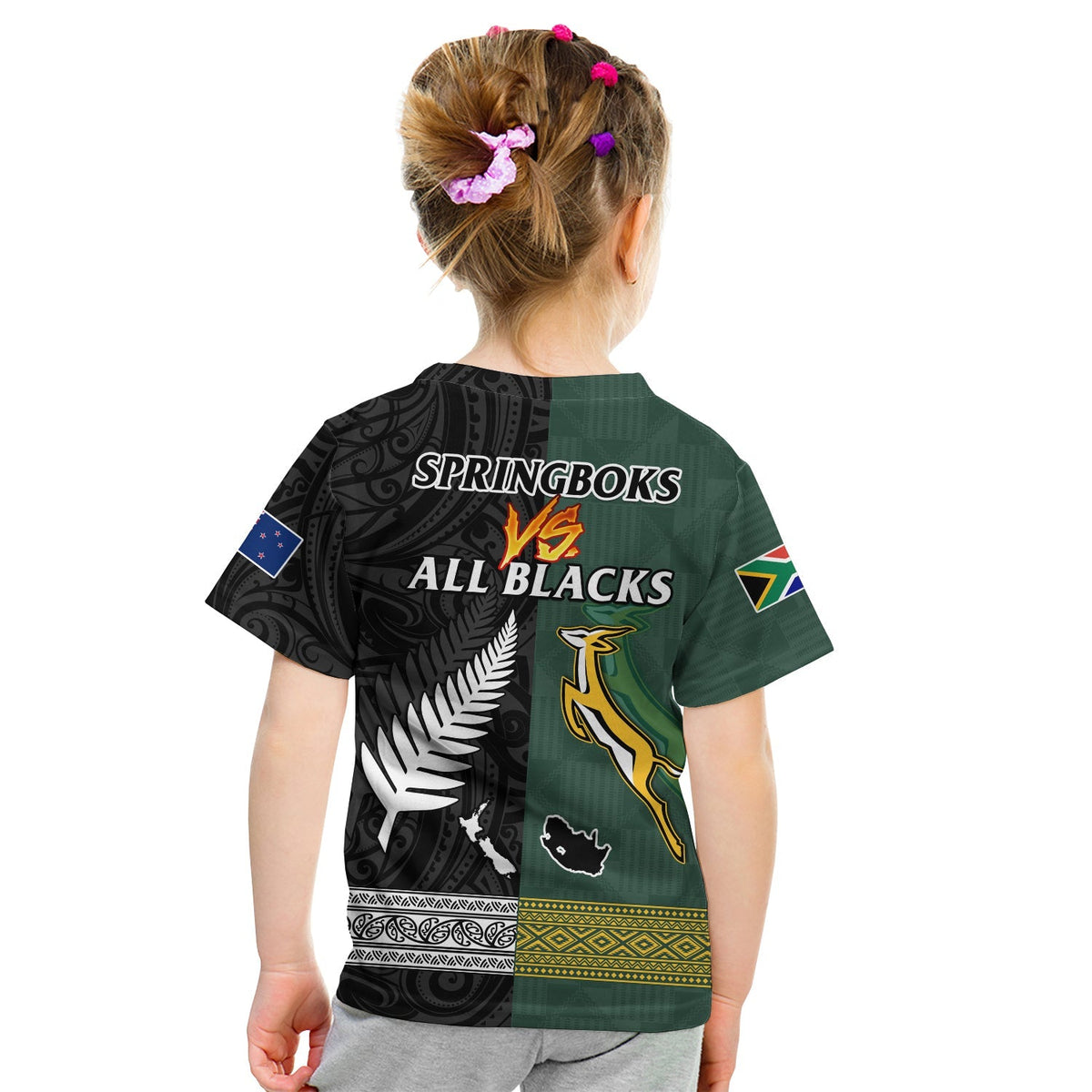 South Africa Protea and New Zealand Fern T Shirt Rugby Go Springboks vs All Black LT13 - Wonder Print Shop