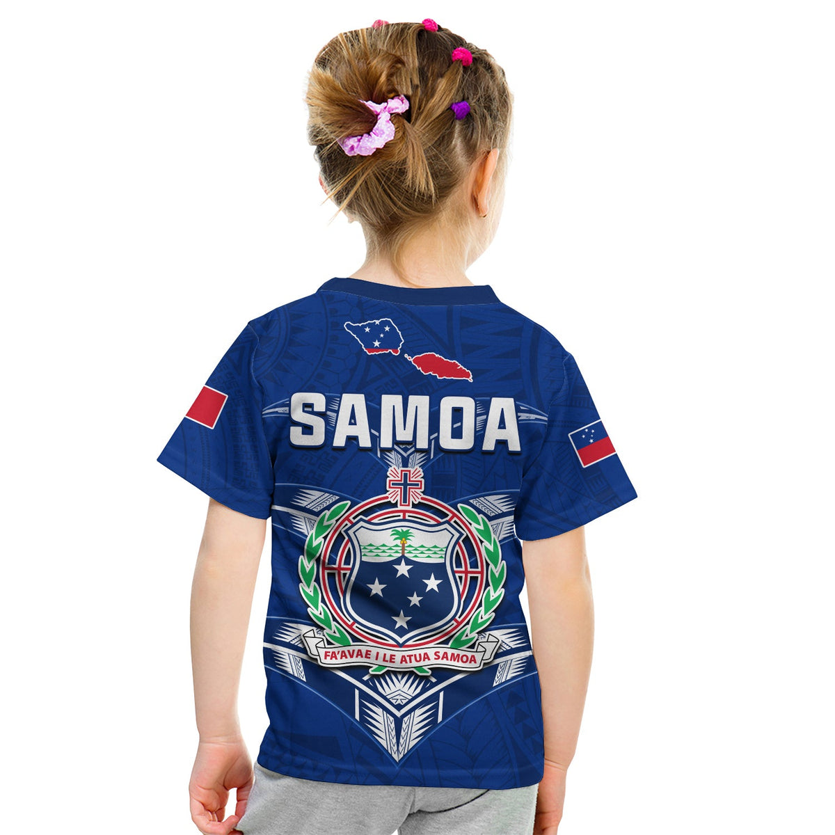 Toa Samoa Rugby T Shirt KID Siamupini Proud Blue LT13 - Wonder Print Shop