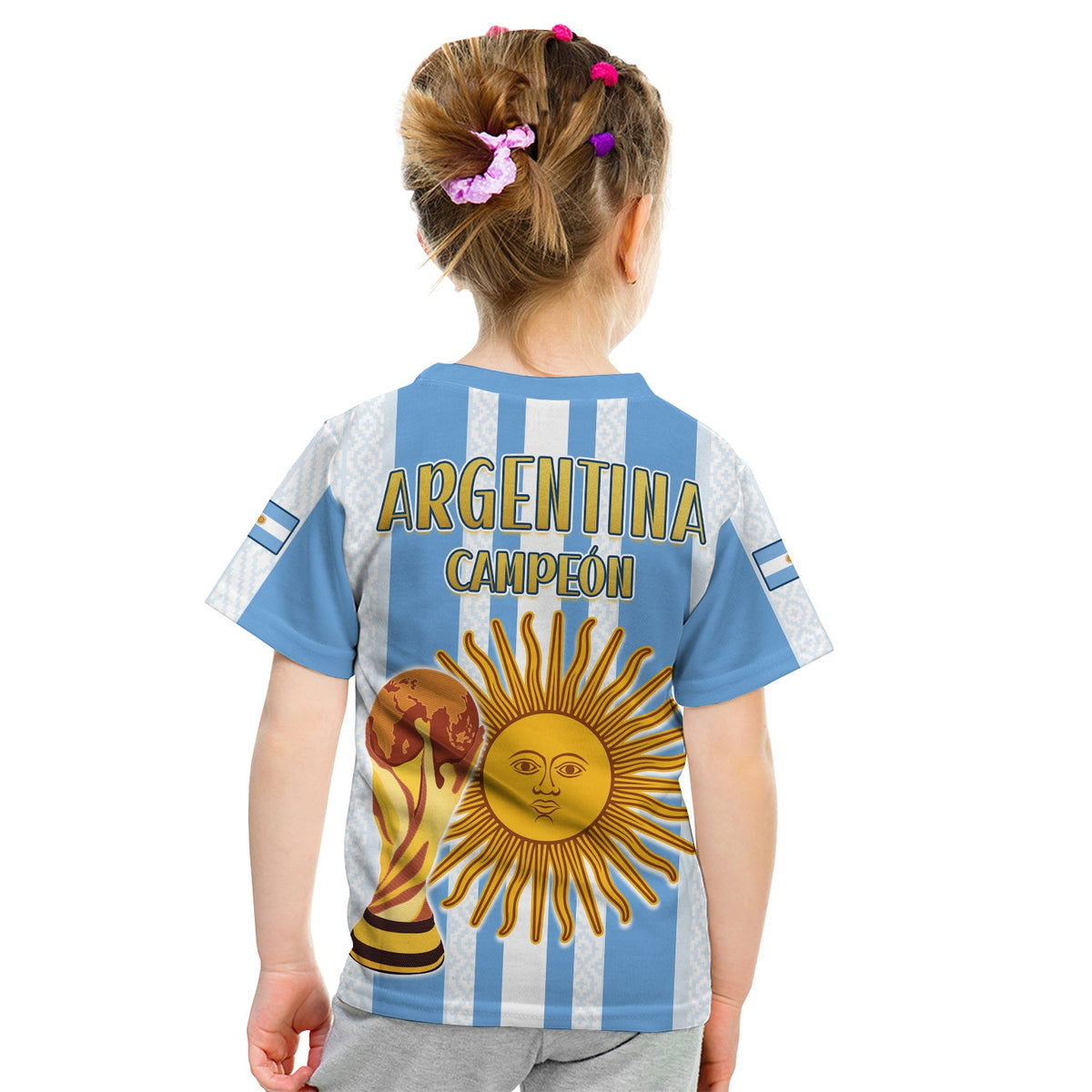 Argentina Football T Shirt KID World Champions 2022 Dream Come True LT13 - Wonder Print Shop