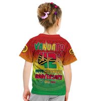 Red kids T-shirt back: VANUATU 42nd Happy Independence Anniversary, 30 July 2021