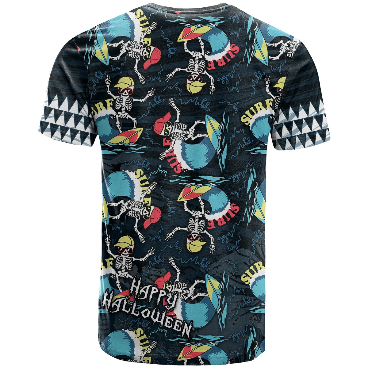Hawaii Skeleton Surf T Shirt Halloween Hawaiian Tribal LT13 - Wonder Print Shop