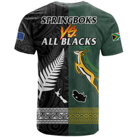 South Africa Protea and New Zealand Fern T Shirt Rugby Go Springboks vs All Black LT13 - Wonder Print Shop