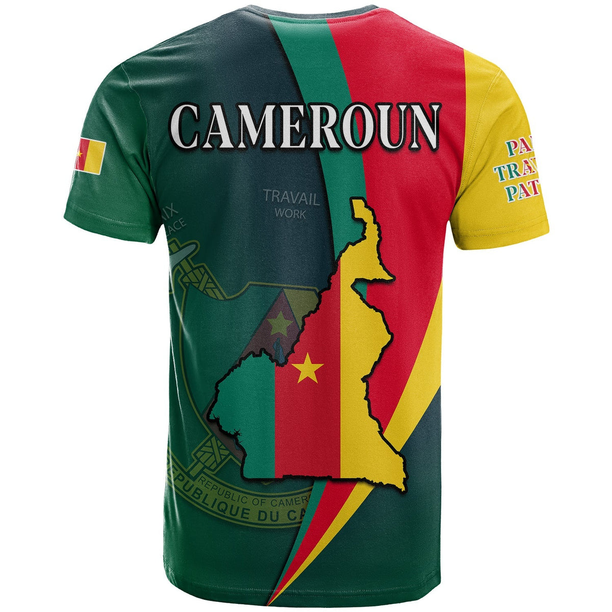 Cameroon T Shirt Map Cameroun Style Flag LT13 - Wonder Print Shop
