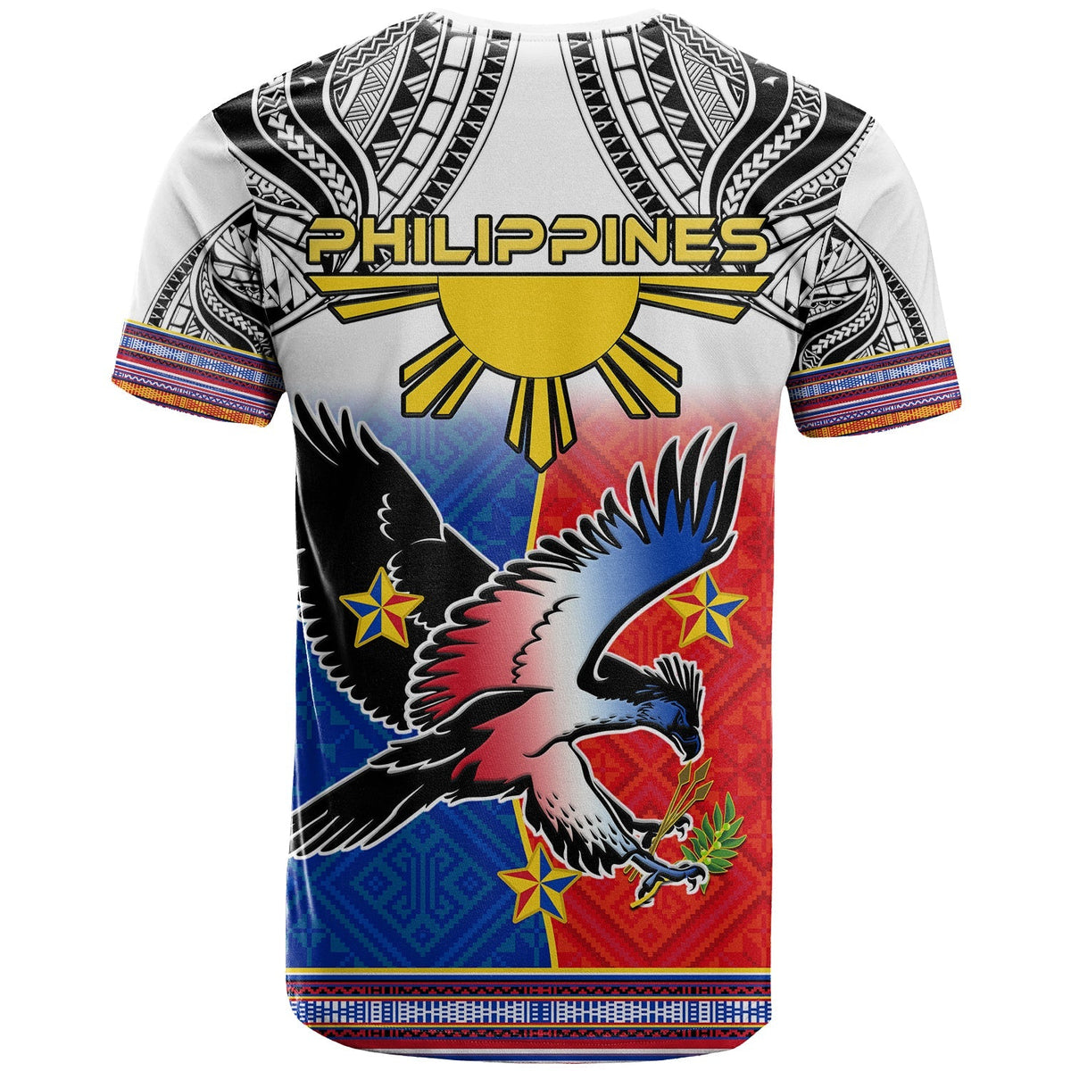 Philippines T Shirt Polynesian Filipino Pattern With Eagle - Wonder Print Shop