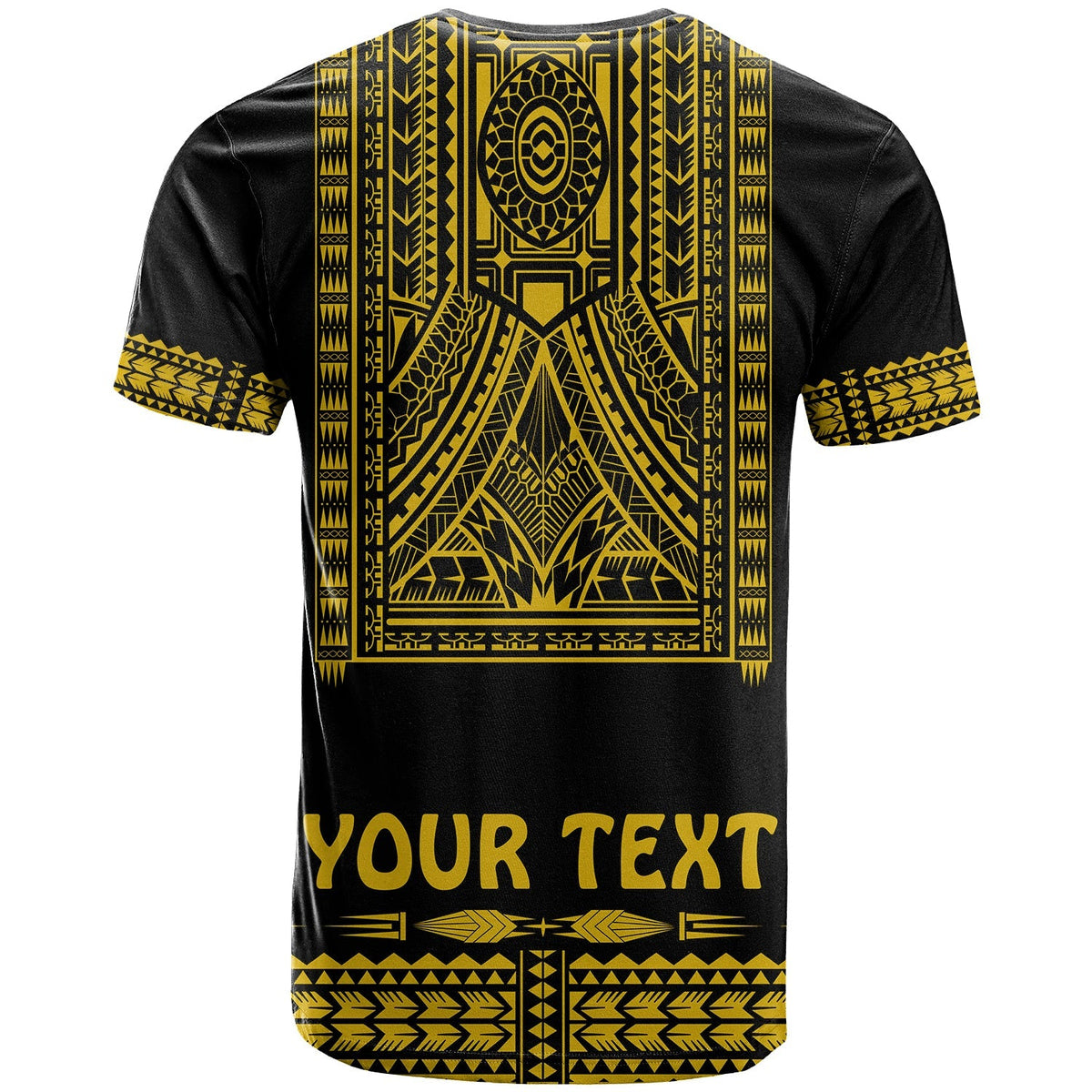 Custom Polynesian T Shirt Dashiki With Polynesian Tattoo Royal Golden Version - Wonder Print Shop