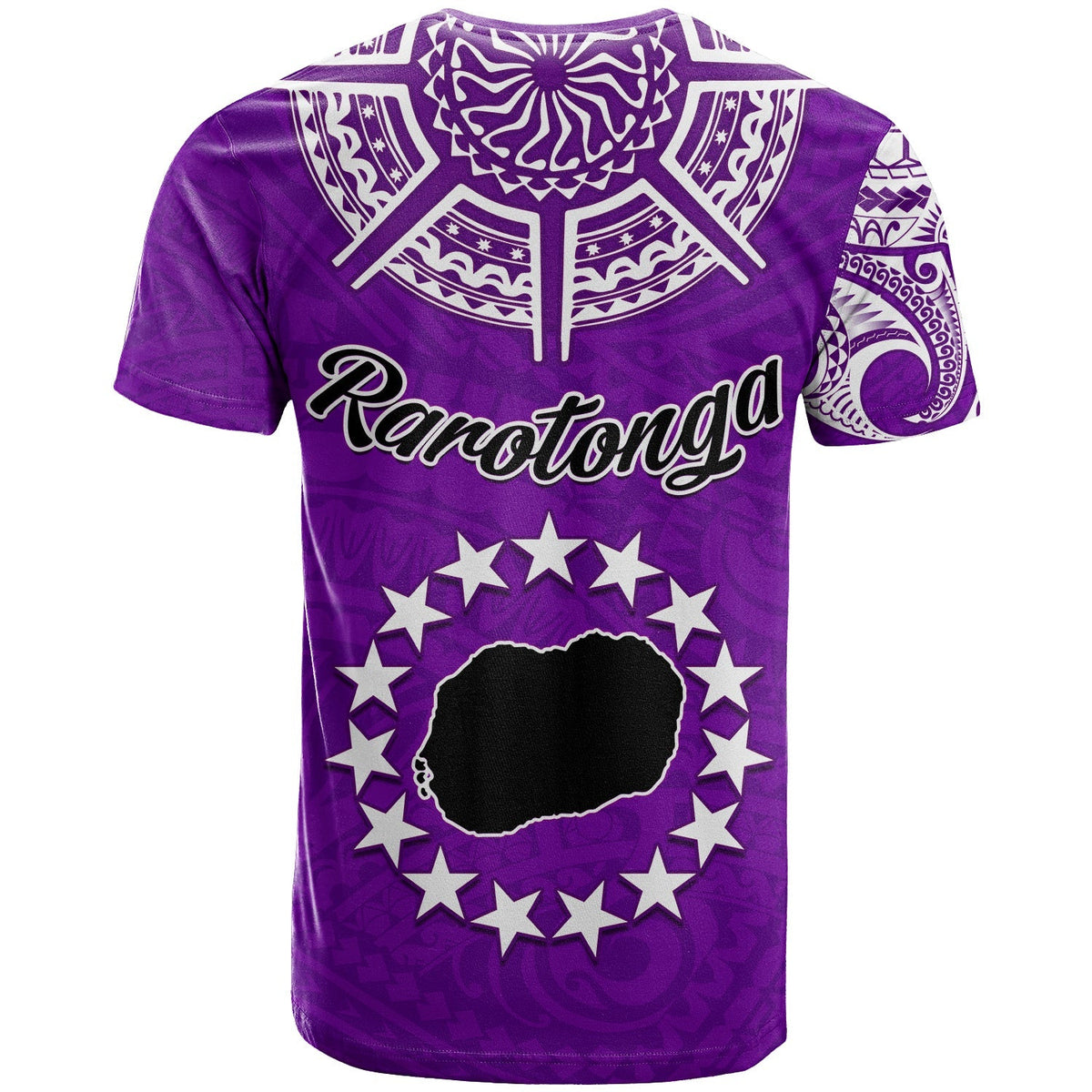 Rarotonga Cook Islands T Shirt Turtle and Map Style Purple LT13 - Wonder Print Shop