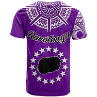 Rarotonga Cook Islands T Shirt Turtle and Map Style Purple LT13 - Wonder Print Shop
