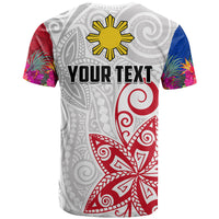 Custom Philippines T Shirt Sun Filipino Polynesian mix Flowers Special Vibe LT13 - Wonder Print Shop
