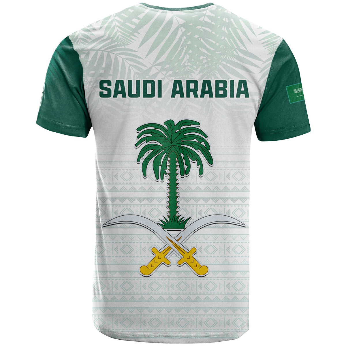 Saudi Arabia FootbT Shirt KSA Proud Arabia Pattern White Special LT13 - Wonder Print Shop
