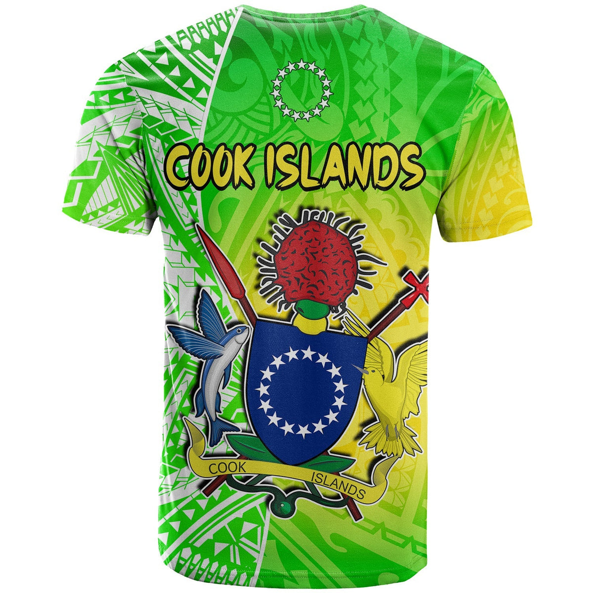 Happy Mangaia Gospel Day T Shirt Cook Islands Coat of Arms Polynesian Pattern - Wonder Print Shop