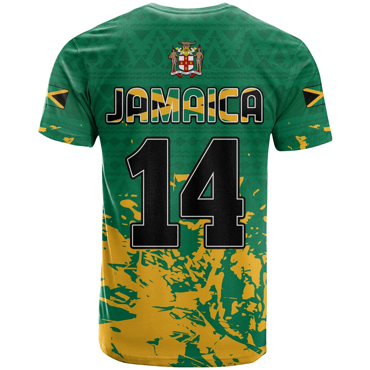 Jamaica Athletics T Shirt Jamaican Flag With African Pattern Sporty Style - Wonder Print Shop