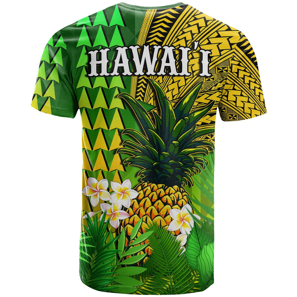 Hawaii Pineapple T Shirt Plumeria Frangipani Mix Tribal Pattern LT13 - Wonder Print Shop