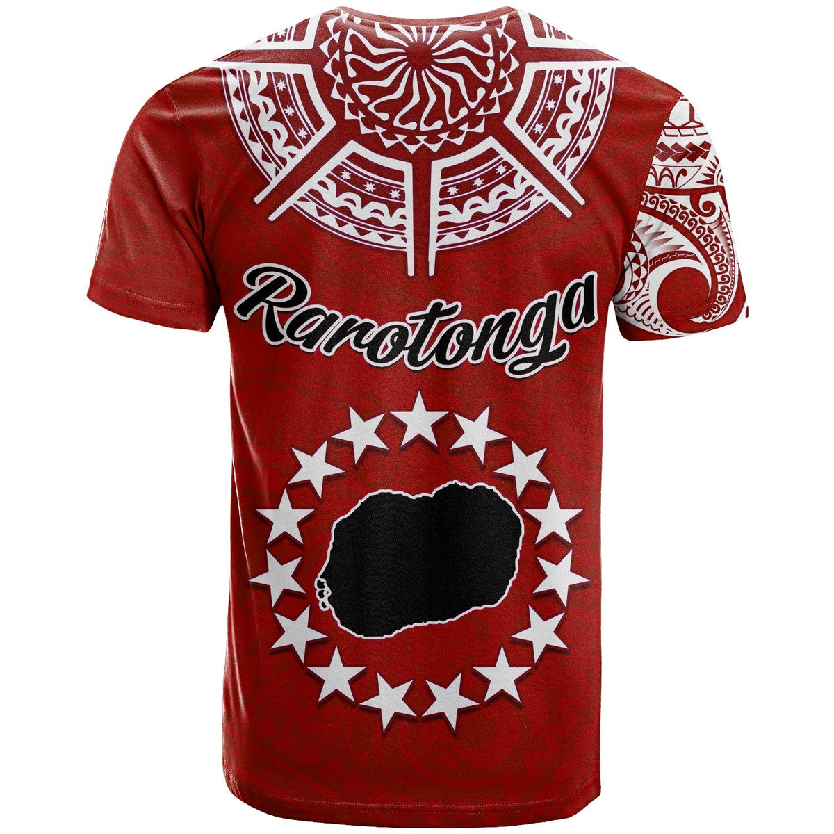 Rarotonga Cook Islands T Shirt Turtle and Map Style Red LT13 - Wonder Print Shop