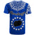 Rarotonga Cook Islands T Shirt Turtle and Map Style Blue LT13 - Wonder Print Shop