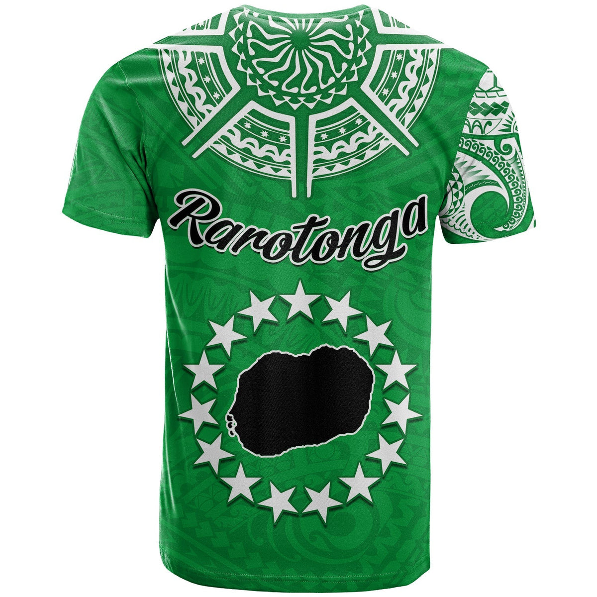 Rarotonga Cook Islands T Shirt Turtle and Map Style Green LT13 - Wonder Print Shop