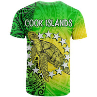 Custom Cook Islands T Shirt Cook Islands Coat Of Arms Turtle Polynesian - Wonder Print Shop