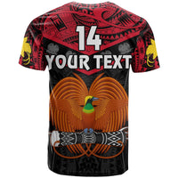 Custom Text And Number Papua New Guinea Rugby T Shirt PNG Kumuls Bird Of Paradise Black - Wonder Print Shop