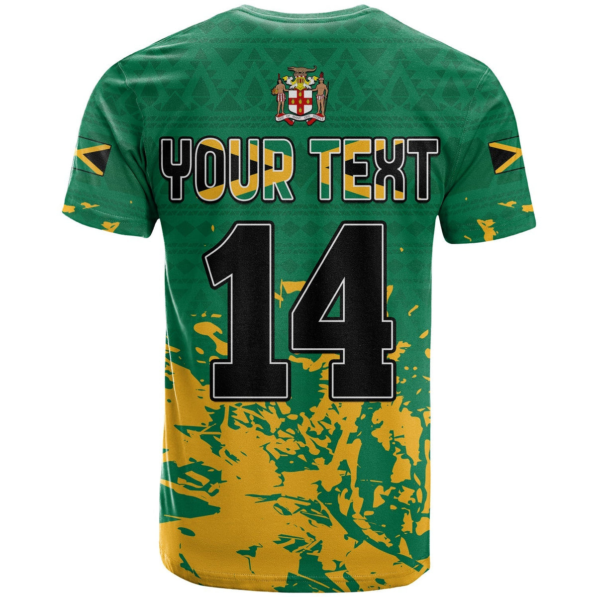 Custom Jamaica Athletics T Shirt Jamaican Flag With African Pattern Sporty Style - Wonder Print Shop