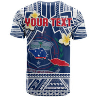 Custom Samoa T Shirt Samoan Plumeria Flowers Mix Polynesian Pattern - Wonder Print Shop