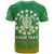 Custom Cook Islands T Shirt Circle Pattern Mix Sea Turtle Green Version - Wonder Print Shop