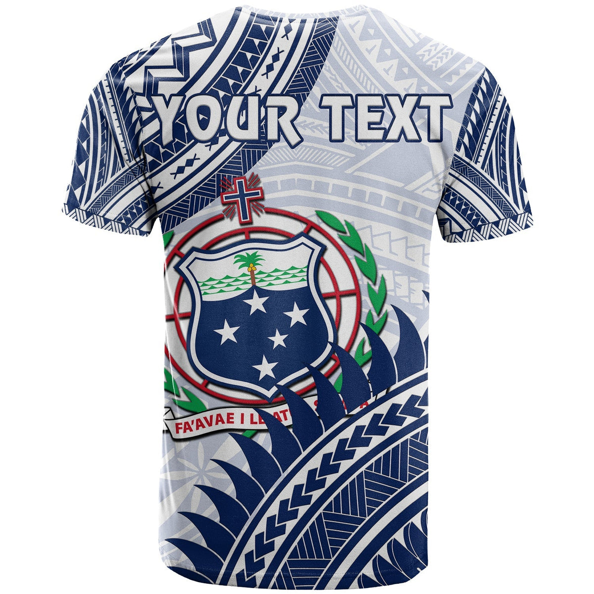 Custom HRPP Samoa T Shirt Samoan Coat Of Arms Polynesian Pattern - Wonder Print Shop