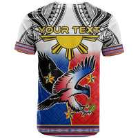Custom Philippines T Shirt Polynesian Filipino Pattern With Eagle - Wonder Print Shop
