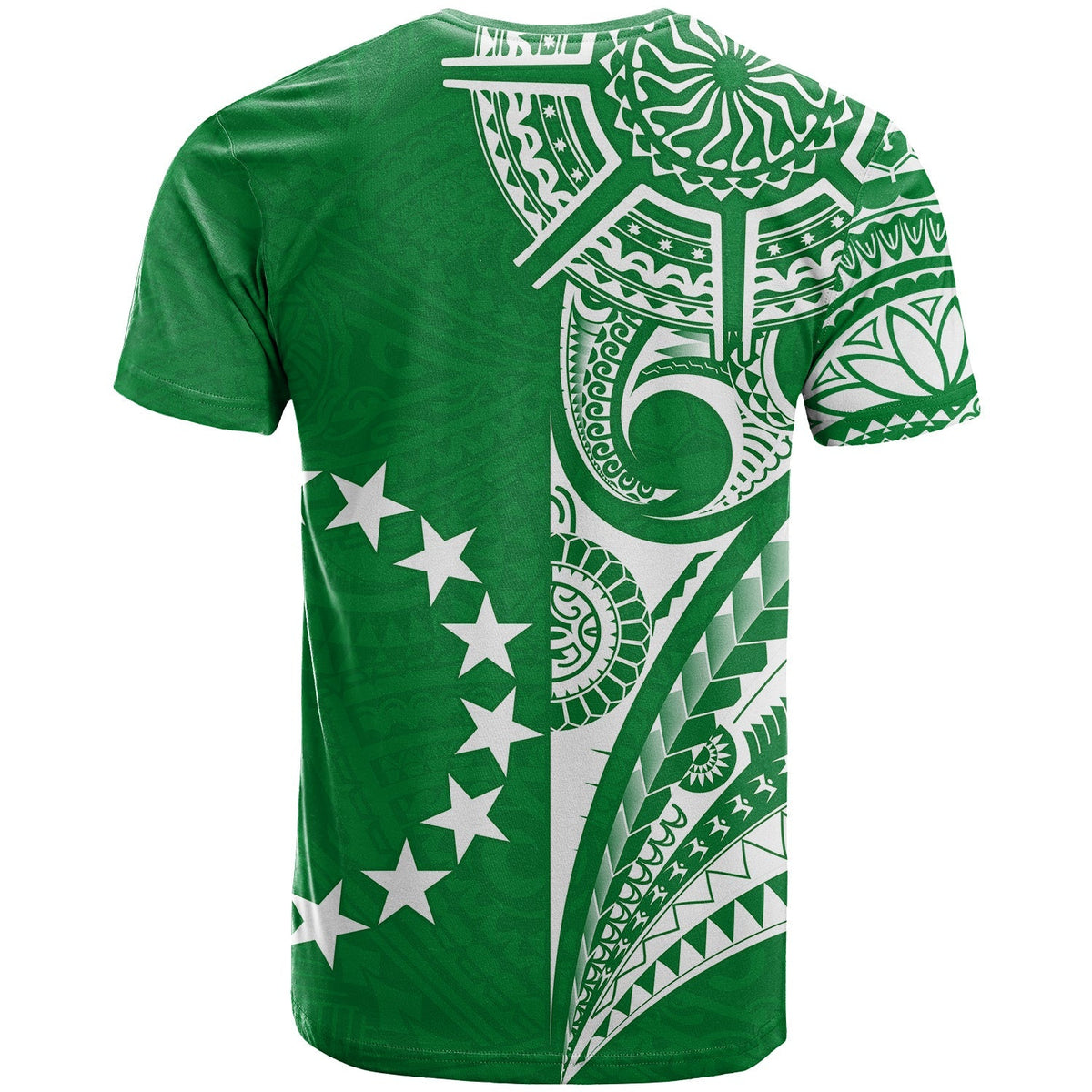 Cook Islands Tatau T Shirt Symbolize Passion Stars Version Green LT13 - Wonder Print Shop
