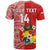 Custom Text And Number Tonga T Shirt Tongan Coat Of Arms Ngatu Pattern - Wonder Print Shop