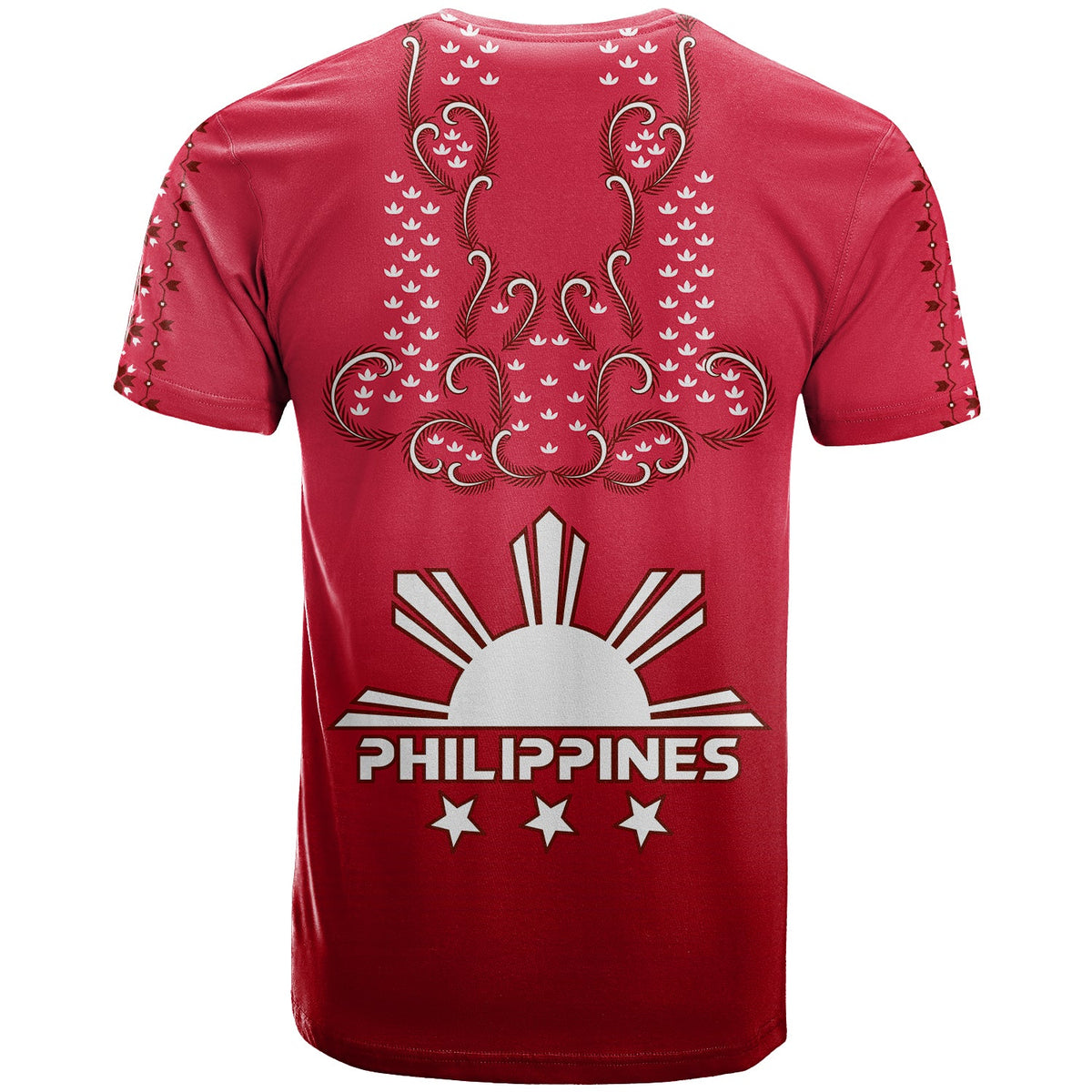Philippines T Shirt Sun Filipino Red Barong LT13 - Wonder Print Shop