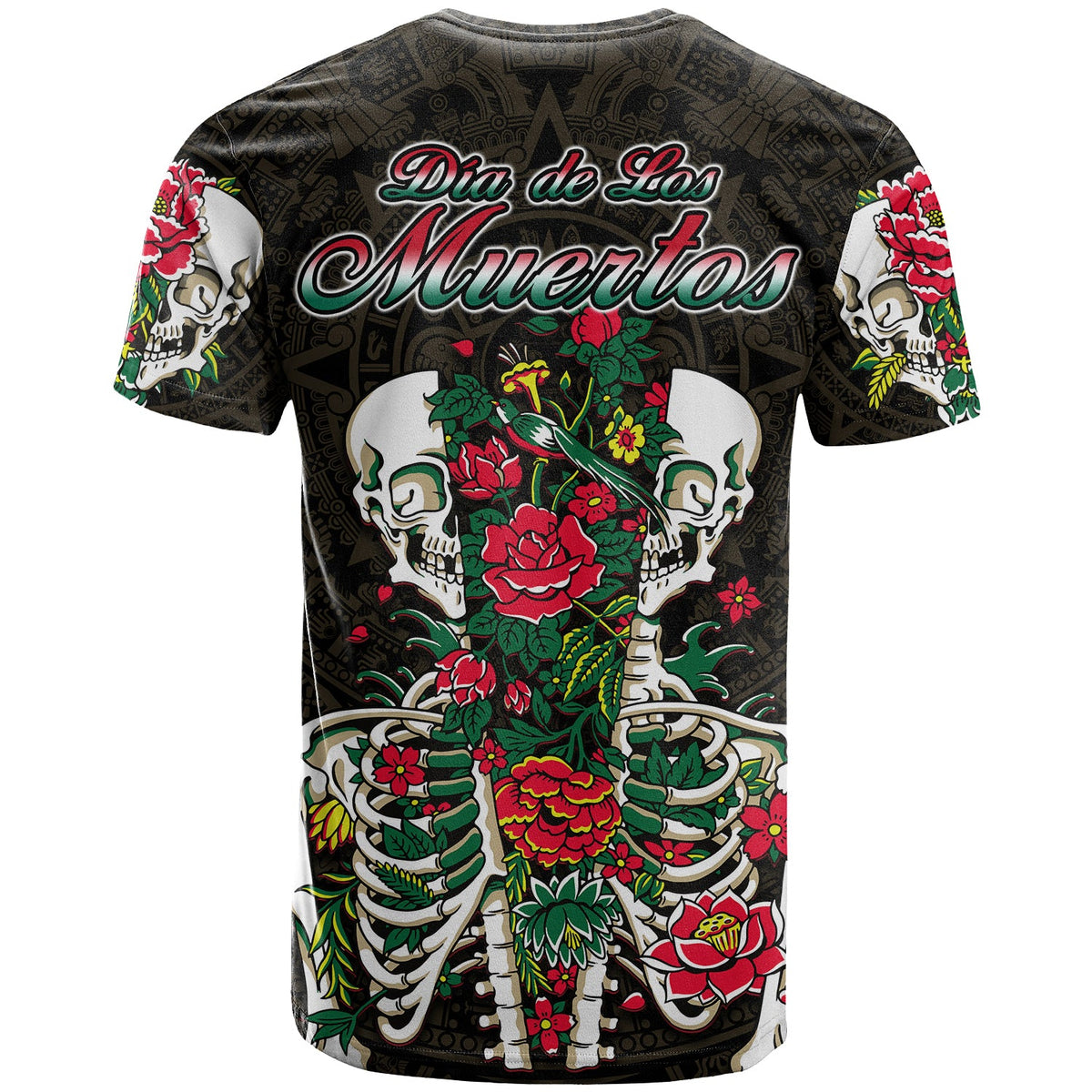 Mexico T Shirt Floral Skull Dia De Los Muertos - Wonder Print Shop