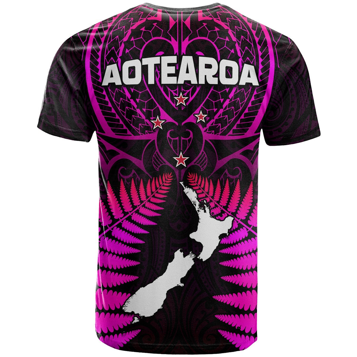 Aotearoa Fern T Shirt New Zealand Hei Tiki Purple Style LT13 - Wonder Print Shop
